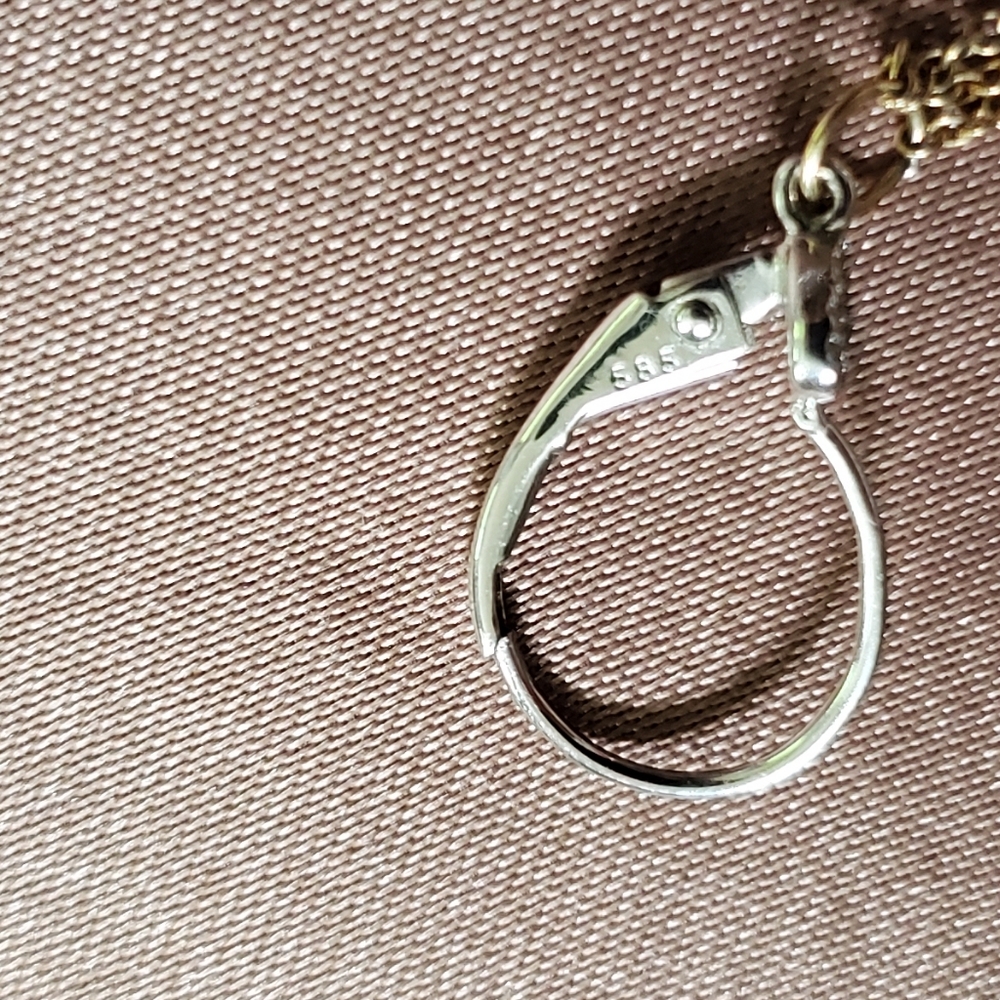 14k Gold Diamond and Garnet Earrings - Picture 9 of 14